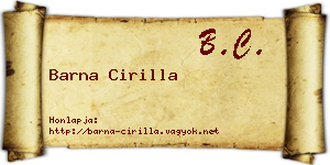 Barna Cirilla névjegykártya